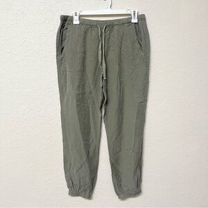 Cloth & Stone Womens Utility Jogger Pull On Green Tencel Size S Drawstring